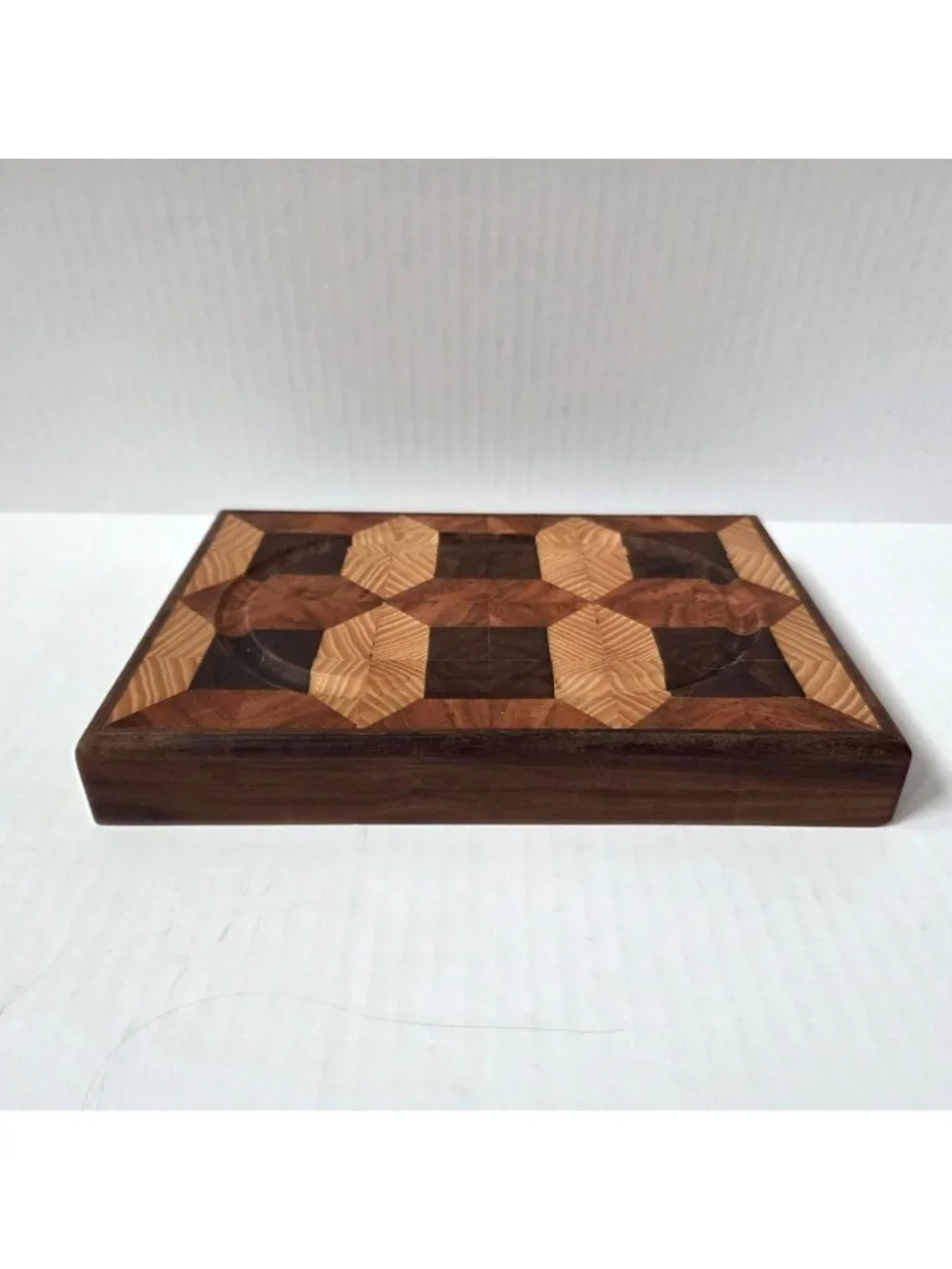Handmade End Grain Octagon Wood Cutting Board Block Small 9.5
